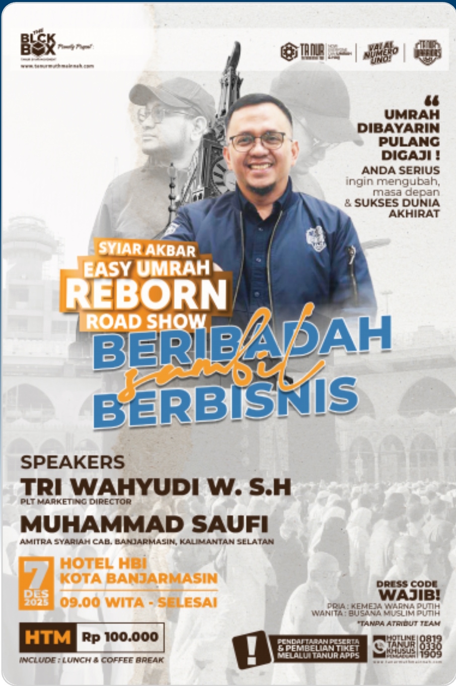 Ikuti Syiar Akbar EASY UMRAH BANJARMASIN 07 Desember 2025 dan Dapatkan Doorprize UMROH GRATIS! 8 Syiar Akbar Easy Umrah di Banjarmasin 7 Desember 2025